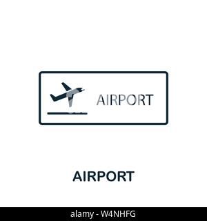 Airport outline icon. Thin style design from city elements icons collection. Pixel perfect symbol of airport icon. Web design, apps, software, print Stock Vector