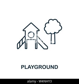 Playground outline icon. Thin style design from city elements icons collection. Pixel perfect symbol of playground icon. Web design, apps, software Stock Vector