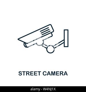 Street Camera outline icon. Thin style design from city elements icons collection. Pixel perfect symbol of street camera icon. Web design, apps Stock Vector