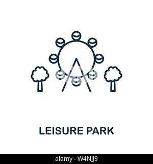 Leisure Park outline icon. Thin style design from city elements icons collection. Pixel perfect symbol of leisure park icon. Web design, apps Stock Vector