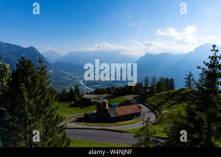 Panoramic view of the alps seen from Lichtenstein Stock Photo