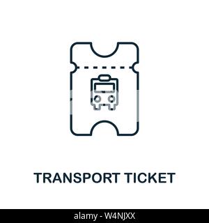 Transport Ticket outline icon. Thin style design from city elements icons collection. Pixel perfect symbol of transport ticket icon. Web design, apps Stock Vector