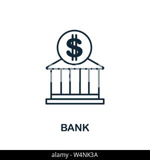 Bank outline icon. Thin style design from city elements icons collection. Pixel perfect symbol of bank icon. Web design, apps, software, print usage Stock Vector