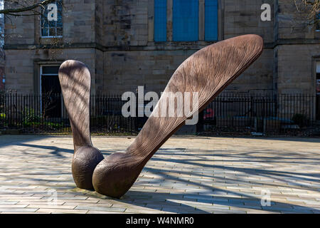 Sycamore Seed.  A sculpture by Andrew McKeown. St Phillip's Square, off Chapel Street, Salford, Manchester, England, UK Stock Photo