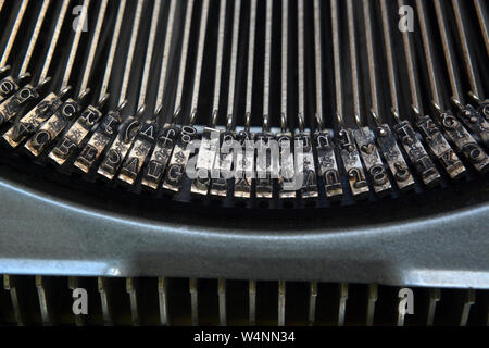 Detail on typefaces of an old typewriter Stock Photo