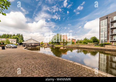 Wigan town centre and new fire station Stock Photo