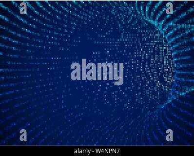 Abstract visualization artificial intelligence or big data. Digital technology concept. Stock Vector