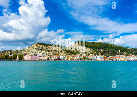 Greece, Zakynthos, Beautiful small zakynthos city at the coast of the island Stock Photo