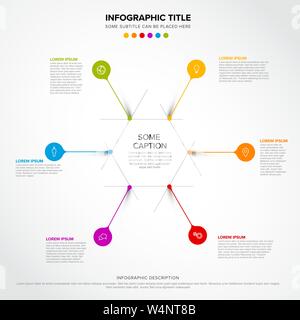 Vector multipurpose Infographic template made from circle and droplet pins Stock Vector