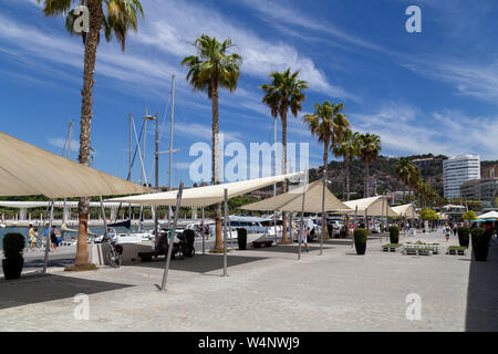 Seaside Promenade Muelle Uno in Malaga, Spain Stock Photo