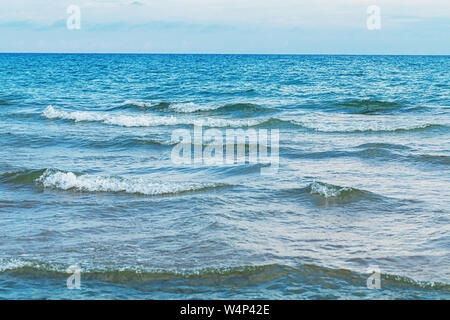 Sea texture with small waves during a storm Stock Photo