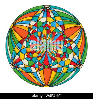 Vector decorative round design element in colors Stock Vector