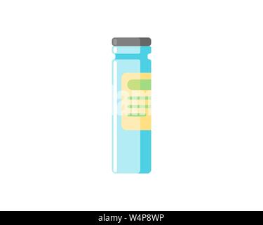 Medical vial ampoule bottle icon isolated on white background. Vaccination injection healthcare concept. Flat medicine vaccine drug jar vector illustration Stock Vector
