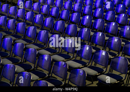 Chairs, rows of chairs, in a hall, empty, Stock Photo