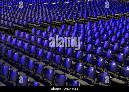 Chairs, rows of chairs, in a hall, empty, Stock Photo