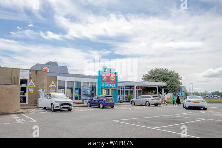 The motorway services on the A1M near Washington Tyne and Wear of often frequented by travellers in cars, lorries and motorcycles - near junction 64. Stock Photo