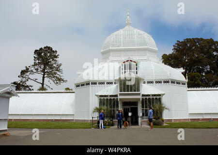 Entrance to the Conservatory of Flowers in San Francisco, California. Stock Photo