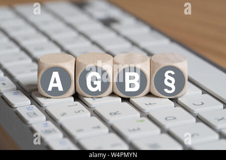 Terms and Conditions (as acronym AGB in German) Stock Photo
