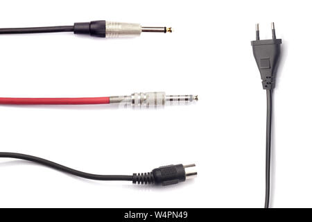 Collection of conectors - jack, MIDI, AC Stock Photo