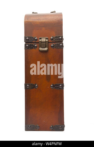 Empty wooden wine box isolated on white Stock Photo - Alamy