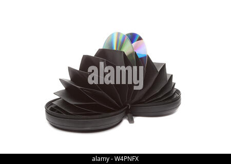 Black CD/DVD case isolated on white background Stock Photo