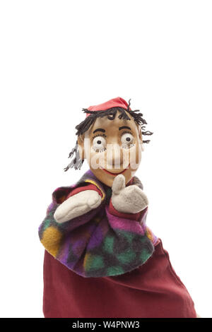 Wood puppet shows to visitors Stock Photo