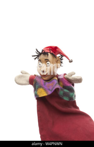 Wood puppet shows to visitors Stock Photo