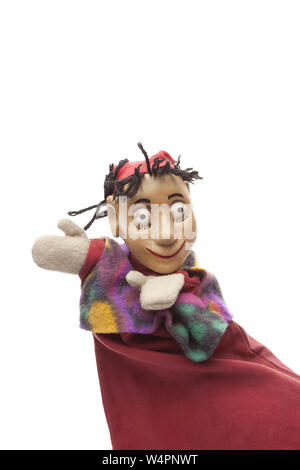 Wood puppet shows to visitors Stock Photo