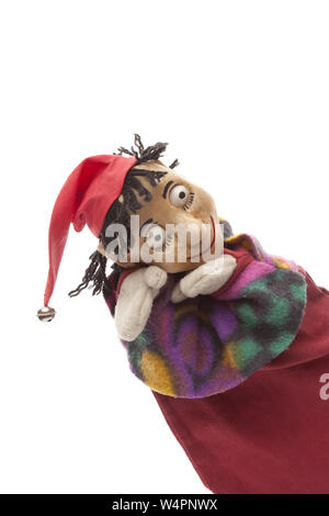 Wood puppet shows to visitors Stock Photo