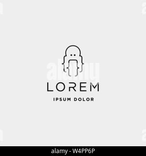 code octopus logo design ocean coding line Stock Vector