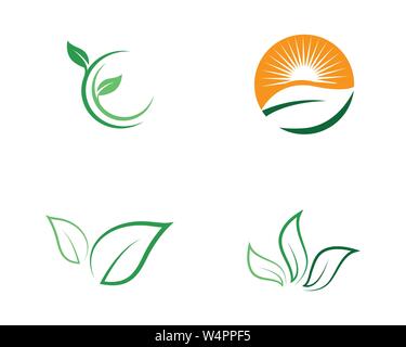 Green leaf ecology nature element vector icon Stock Vector