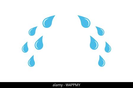 Blue cry tears icon. Cartoon drops from eyes Stock Vector