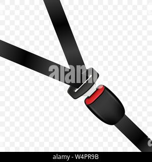 Realistic locked safety belt. Automobile closed seat belt Stock Vector