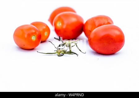 Close up of bunch of red tomatoes Stock Photo