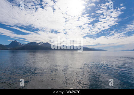 Navigation on Beagle channel, Argentina landscape. Tierra del Fuego Stock Photo