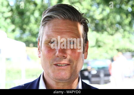 SIR KEIR STARMER PICTURED AT COLLEGE GREEN IN THE CITY OF WESTMINSTER, LONDON, UK ON 24TH JULY 2019. BRITISH POLITICIANS. LABOUR PARTY MPS. OPPOSITION. SHADOW CABINET. SECRETARY OF STATE FOR EXITING THE EUROPEAN UNION. UK POLITICS. BREXIT. RUSSELL MOORE PORTFOLIO PAGE. FAMOUS POLITICIANS. Leader of the Labour part in the United Kingdom.