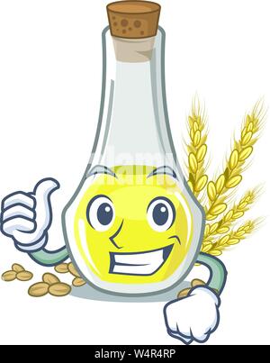 Thumbs up wheat germ oil the mascot shape vector illustration Stock Vector