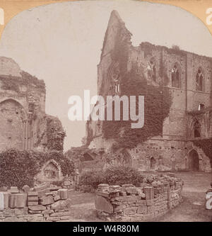 View of Kenilworth Castle, England in 1897. Kenilworth Castle is located in the town of the same name in Warwickshire, England. Constructed from Norman through to Tudor times, the castle has been described by architectural historian Anthony Emery as 'the finest surviving example of a semi-royal palace of the later middle ages, significant for its scale, form and quality of workmanship'. Stock Photo