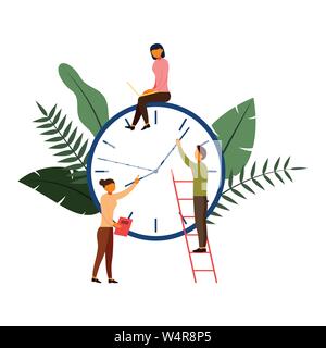 Times is money, business and management concept with character, vector illustration Stock Vector
