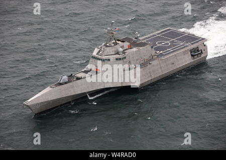 Acceptance Trials for the future littoral combat ship USS Cincinnati (LCS 20). Stock Photo