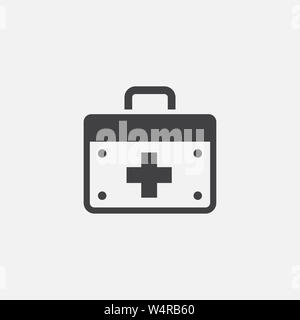 First Aid Kit glyph icon. Monochrome style design simple element. Black color first aid kit icon for web and mobile. Healthcare collection Stock Photo