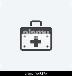 First Aid Kit glyph icon. Monochrome style design simple element. Black color first aid kit icon for web and mobile. Healthcare collection Stock Vector