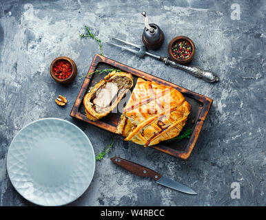 Beef Wellington - beef tenderloin festive dish.English cuisine Stock Photo