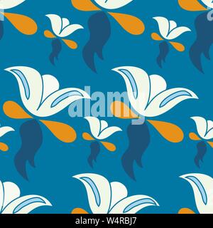 abstract flowers on a blue background vector illustration Stock Vector