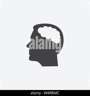 Psychology glyph icon. Monochrome style design simple element. Black color psychology icon for web and mobile. Healthcare collection Stock Vector