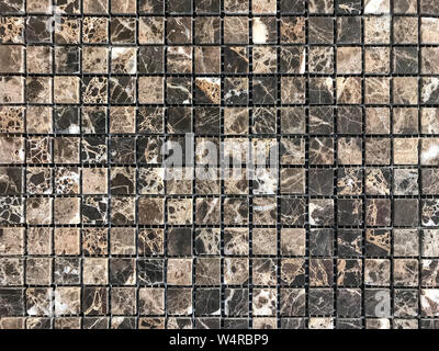 Gray stone tile mosaic for decoration the bathroom and pool. Ceramic beige texture background. Stock Photo