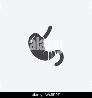 Stomach glyph icon. Monochrome style design simple element. Black color stomach icon for web and mobile. Healthcare collection Stock Vector