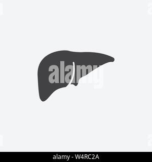 Liver glyph icon. Monochrome style design simple element. Black color liver icon for web and mobile. Healthcare collection Stock Vector