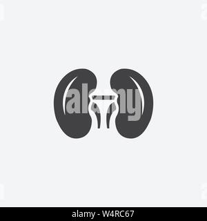 Kidneys glyph icon. Monochrome style design simple element. Black color kidneys icon for web and mobile. Healthcare collection Stock Vector