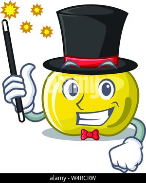 Witch yellow apple isolated with the mascot vector illustration Stock ...